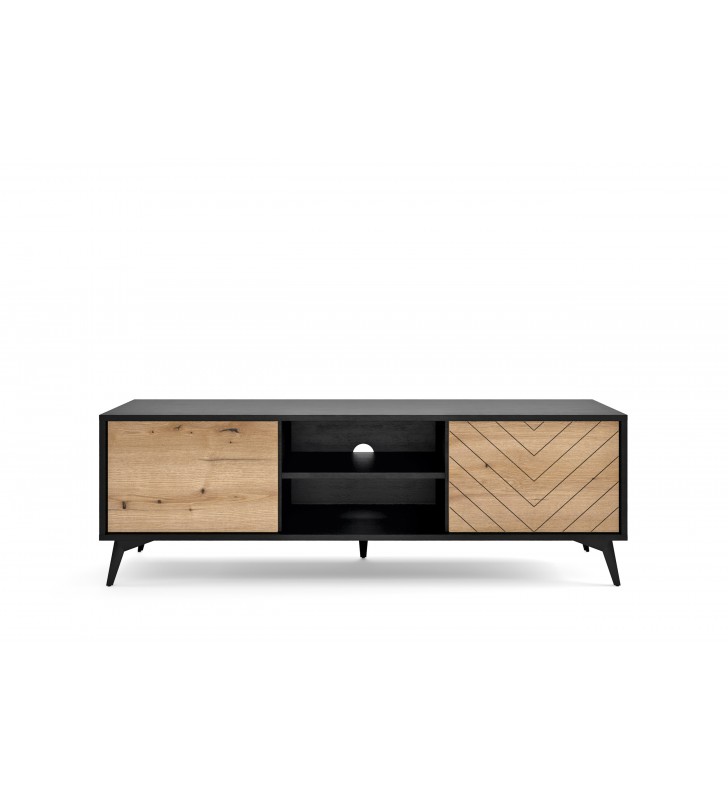 Czarno-brązowy stolik RTV Diamond RTV-154