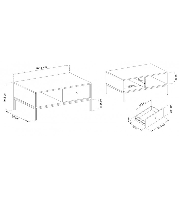 Bordowa ława w stylu nowoczesnym Mono ML 104