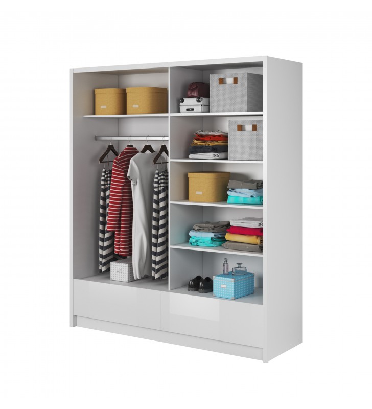 Czarna szafa przesuwna z lustrem ARIA I 180