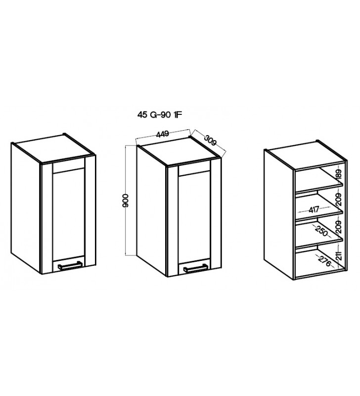 Szafka wisząca STILO 45 G-90 1F