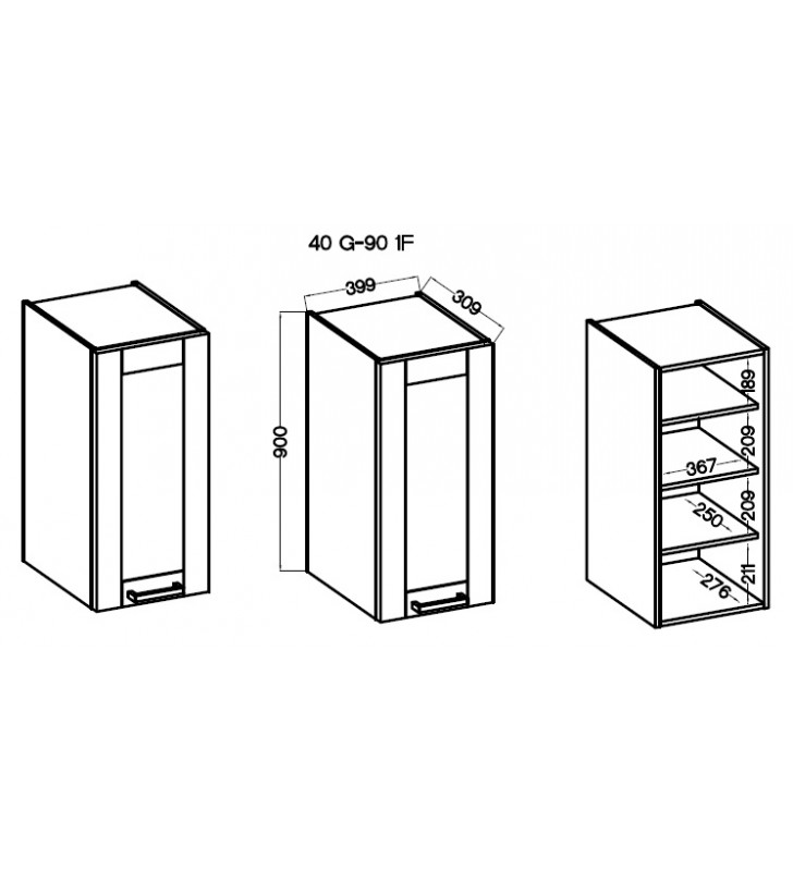 Szafka wisząca STILO 40 G-90 1F