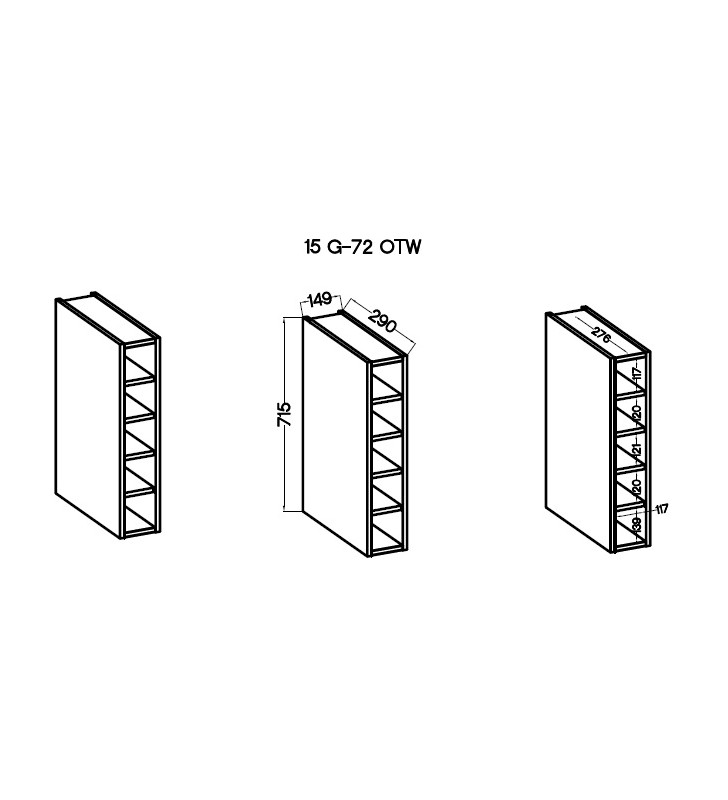 Szafka wisząca STILO 15 G-72 OTW