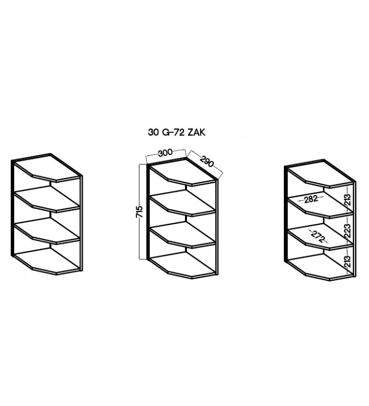 Szafka wisząca STILO 30 G-72 ZAK