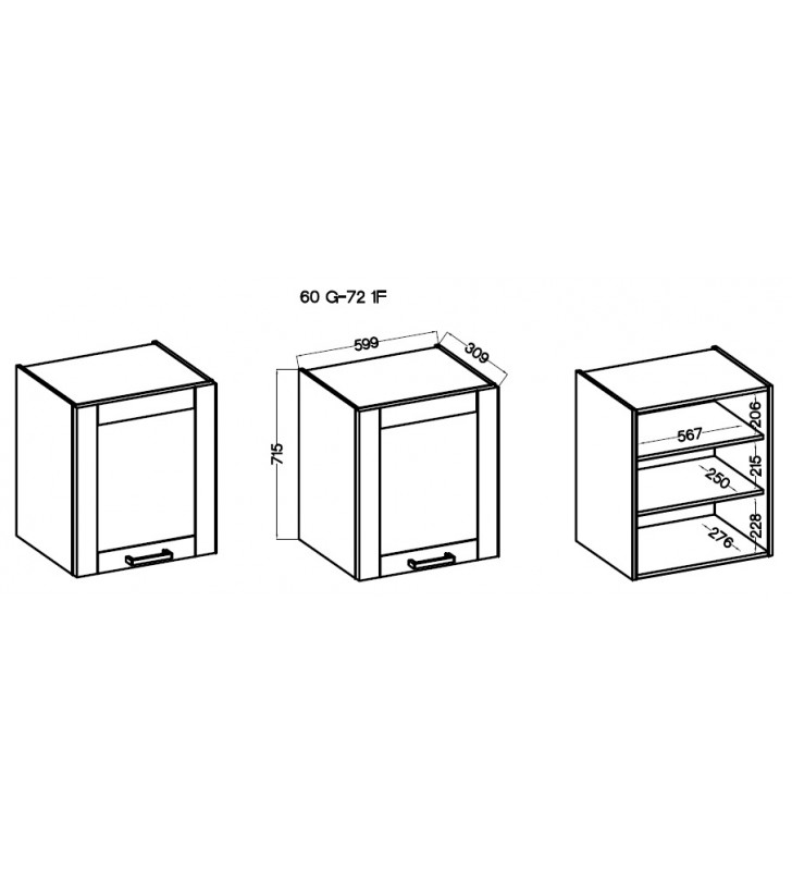 Szafka wisząca STILO WH/WH 60 G-72 1F