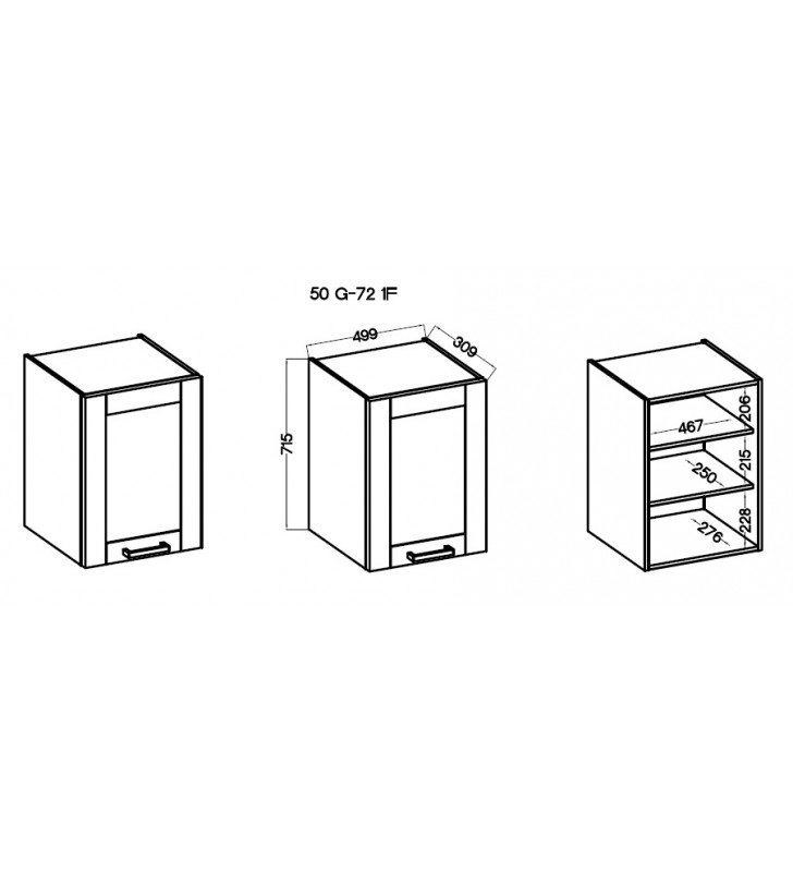 Szafka wisząca STILO WH/WH 50 G-72 1F