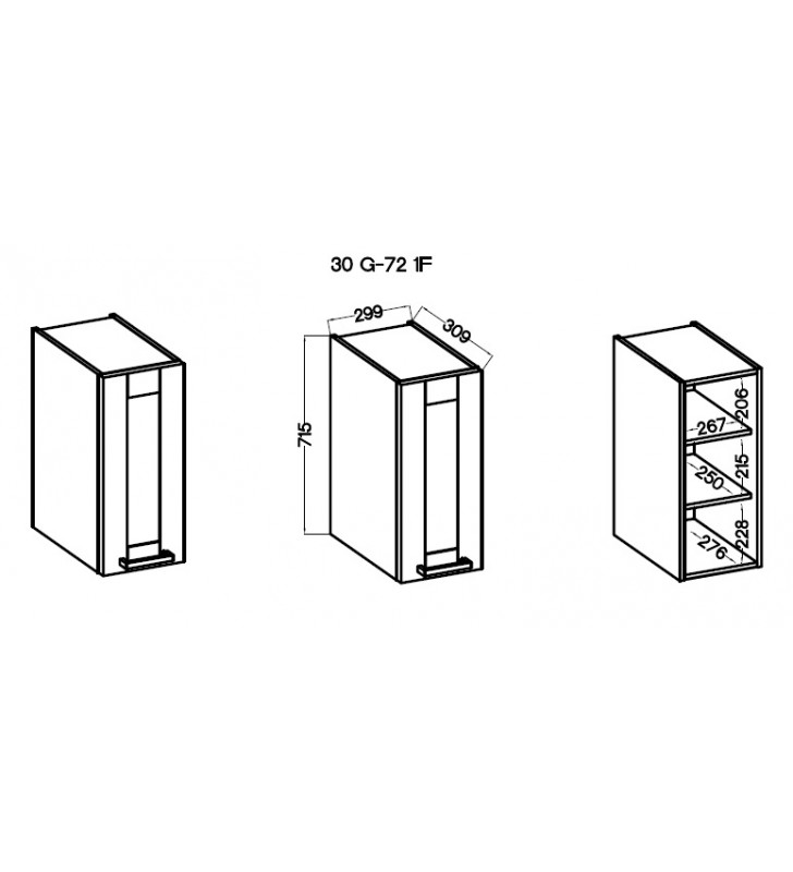 Szafka wisząca STILO WH/WH 30 G-72 1F