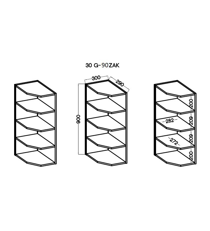 Szafka wisząca STILO WH 30 G-90 ZAK