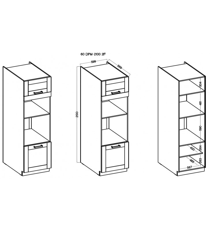 Szafka stojąca STILO GR/WH 60 DPM-210 2F