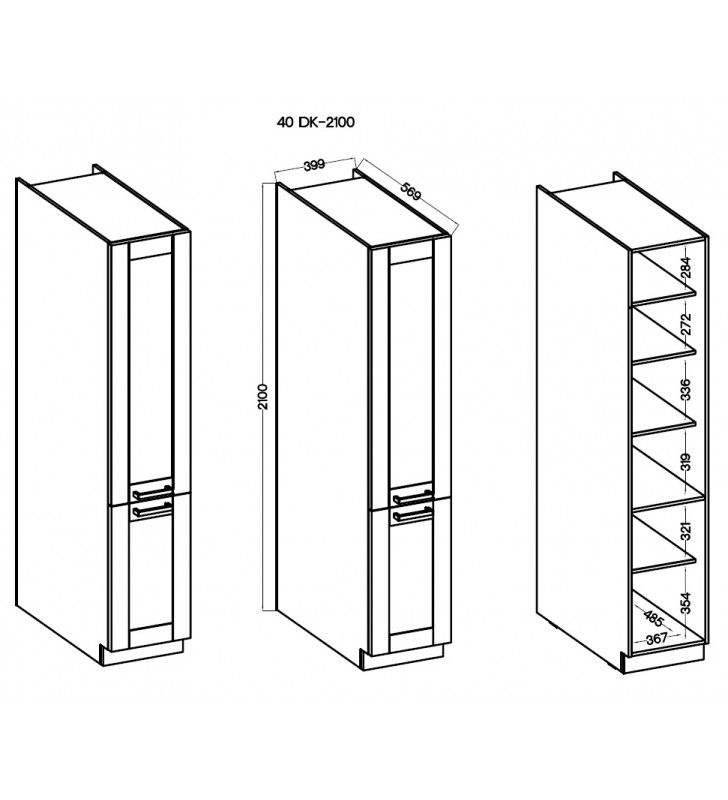 Szafka stojąca STILO GR/WH 40 DK-210 2F