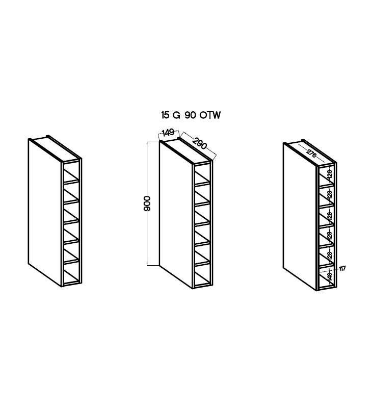 Szafka wisząca STILO 15 G-90 OTW