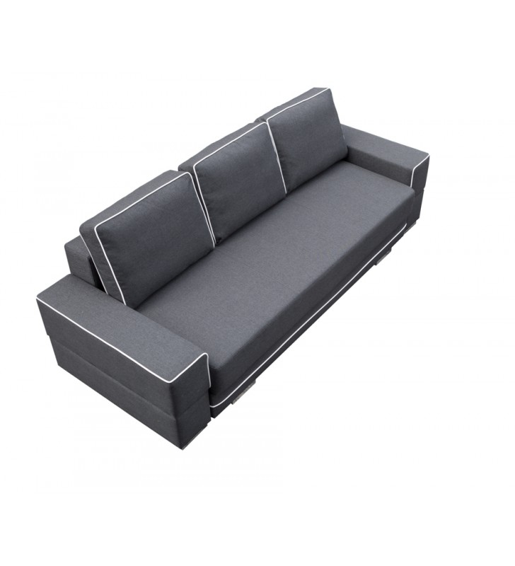 Zielona, rozkładana sofa z pojemnikiem na pościel Samanta A