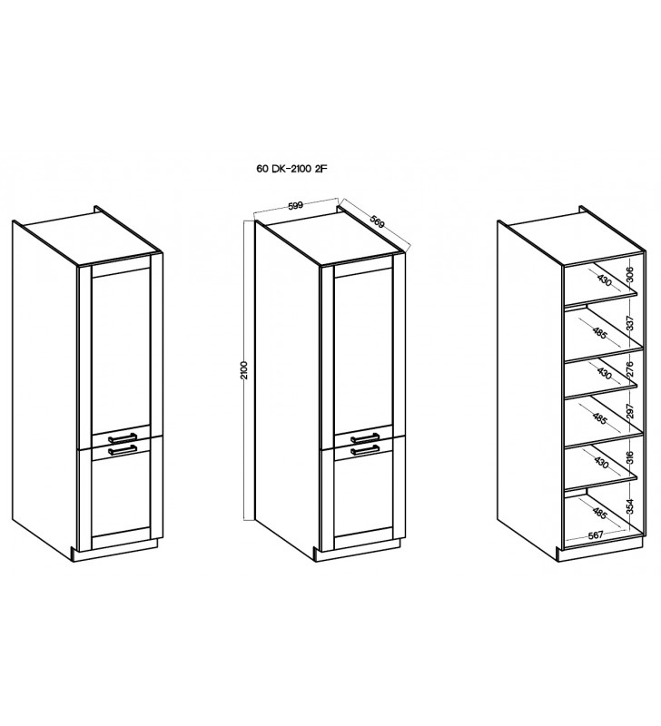 Szafka kuchenna STILO 60 DK-210 2F claygrey/white