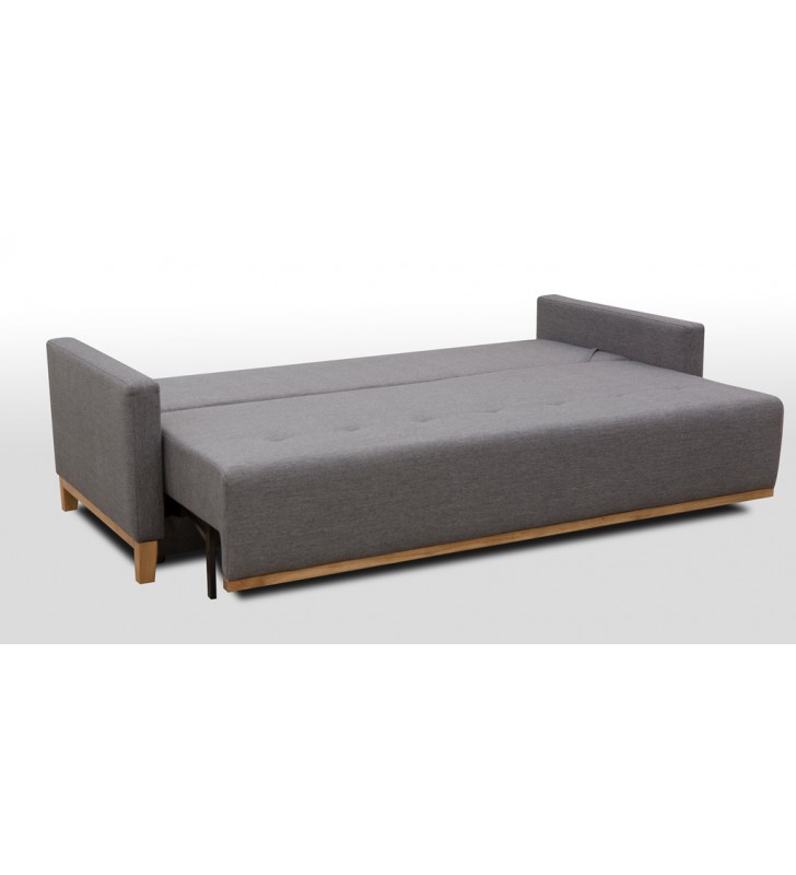 Szara, rozkładana sofa z pojemnikiem na pościel Ariel inari94
