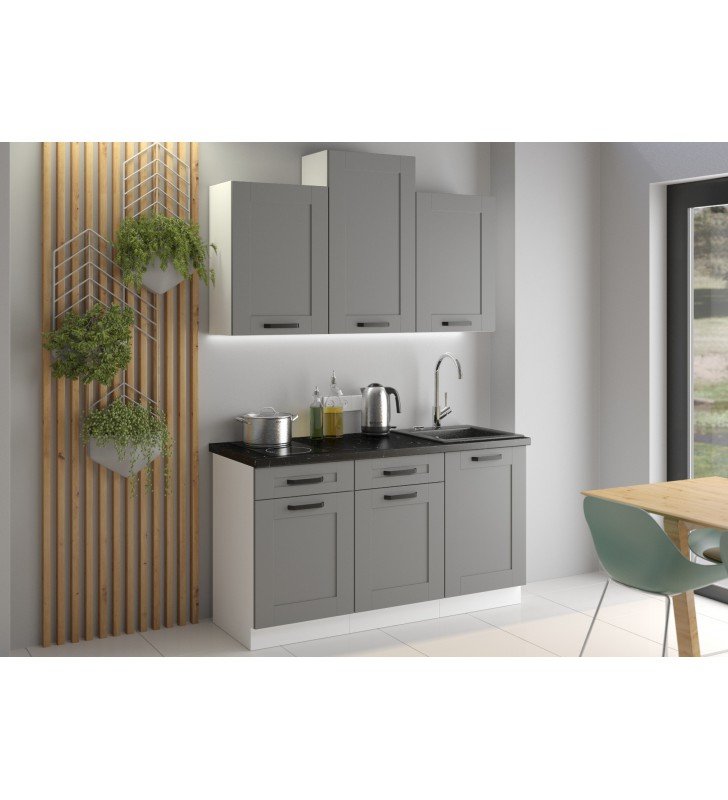 Szafka stojąca z szufladami LUNA 80 D 3S BB dustgrey/white