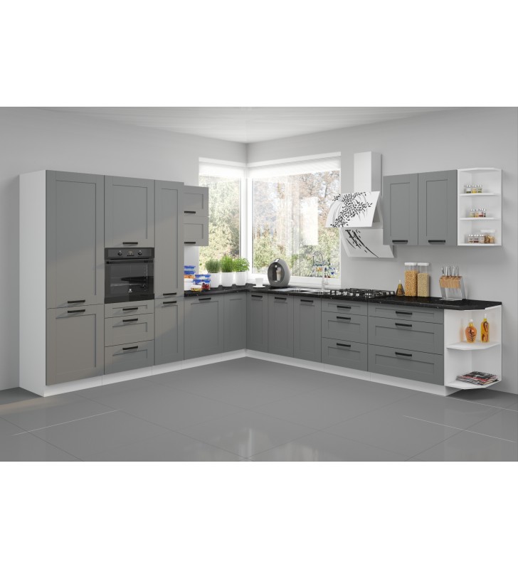 Szafka stojąca narożna LUNA 89x89 DN 1F BB dustgrey/white