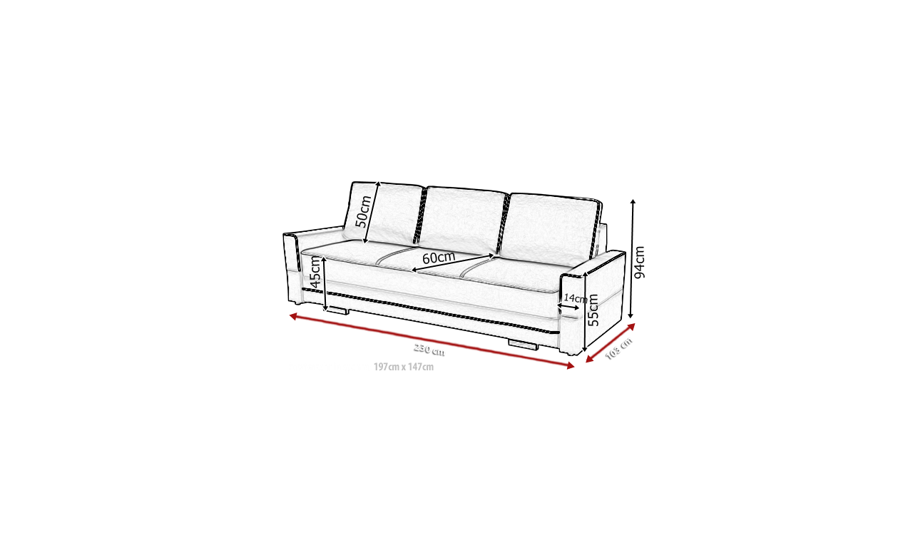 Czarna, rozkładana sofa z pojemnikiem na pościel Samanta B