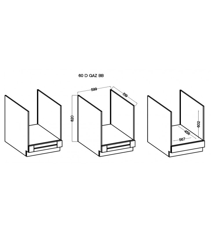 Szafka pod kuchenkę Modena 60 D GAZ BB