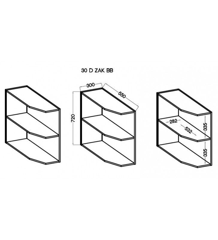 Szafka dolna zakończeniowa Modena 30 D ZAK BB