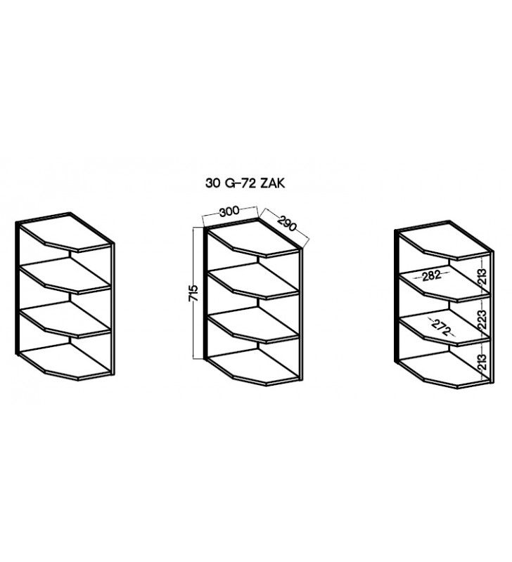 Szafka górna zakończeniowa Modena 30 G-72 ZAK