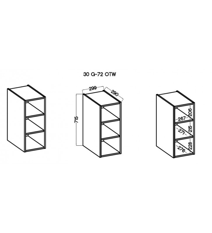 Szafka górna otwarta LARA 30 G-72 OTW
