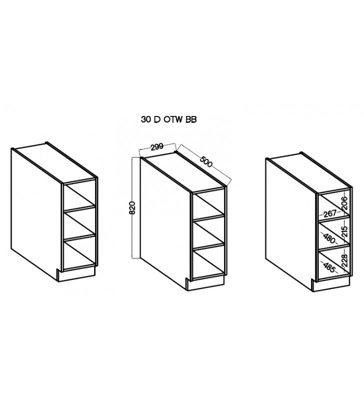 Szafka dolna otwarta LARA 30 D OTW BB