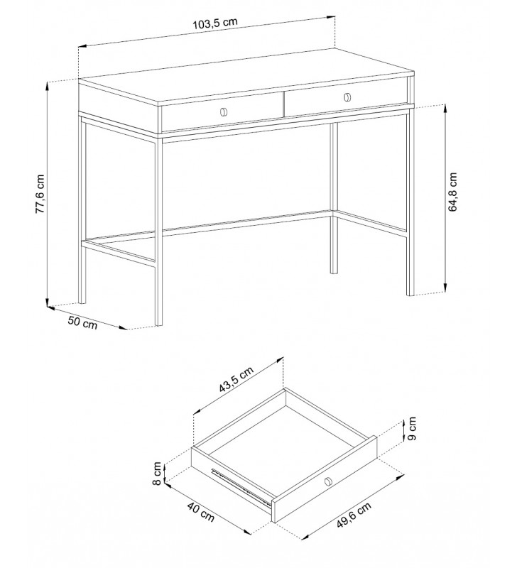 Granatowa toaletka w stylu nowoczesnym Mono MT-104