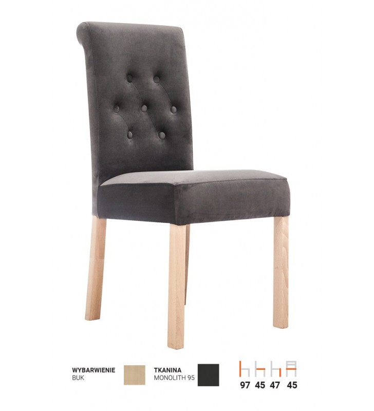 Krzesło bukowe, tapicerowane, KT60