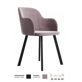 Krzesło z metalowymi nogami, tapicerowane, F68/M