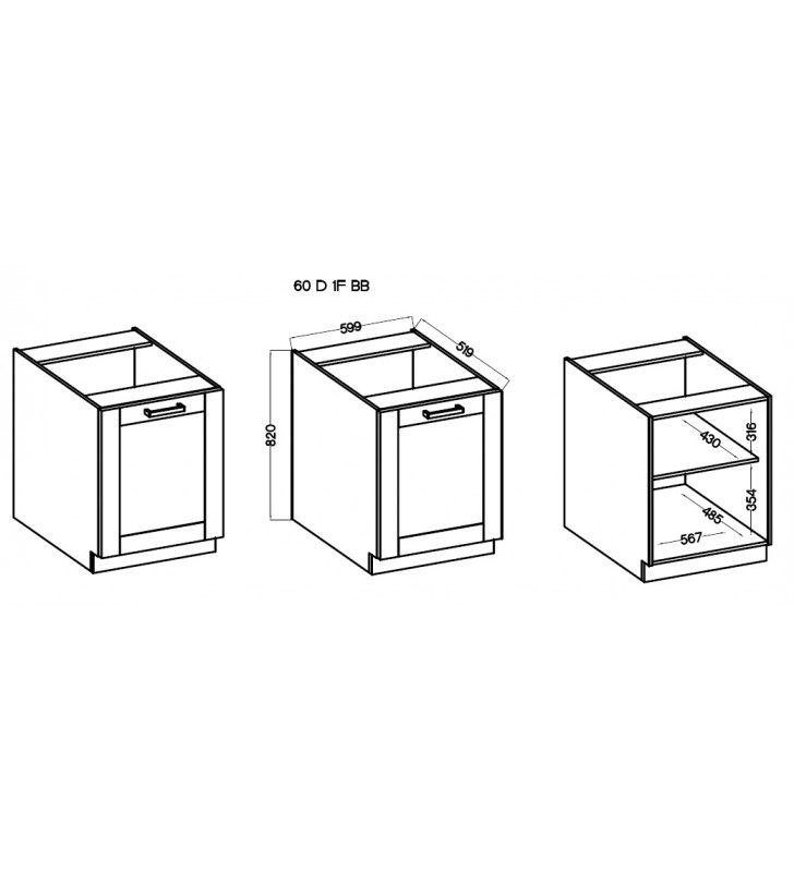 Szafka kuchenna Bolonia 60 D 1F BB