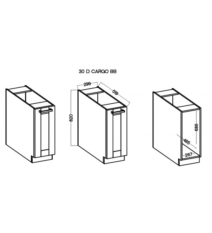 Szafka kuchenna Bolonia 30 D CARGO BB