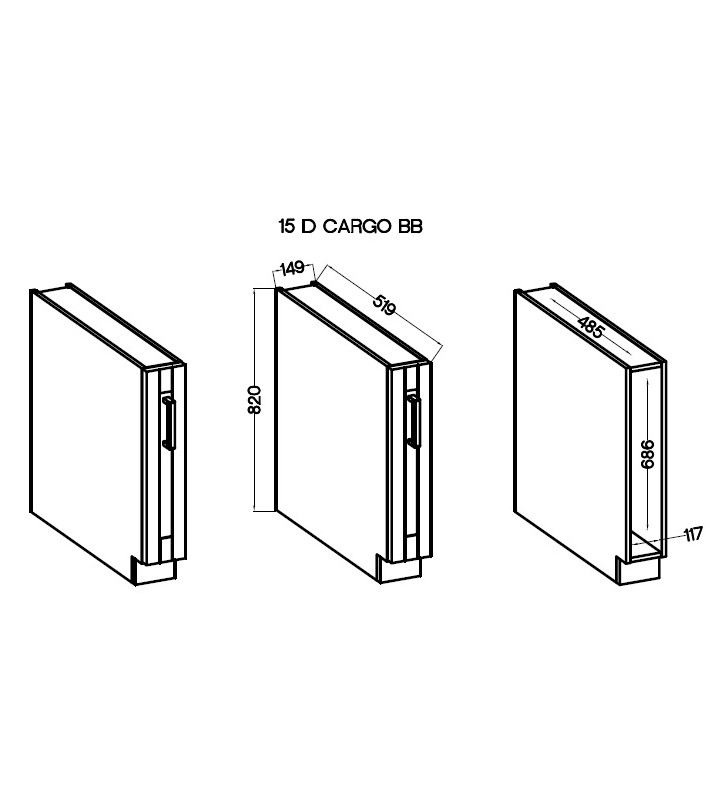 Szafka kuchenna Bolonia 15 D CARGO BB