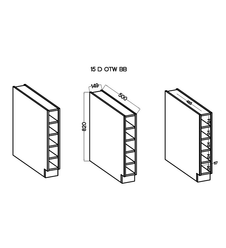 Szafka dolna otwarta Bolonia 15 D OTW BB