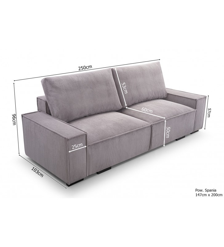 Brązowa sofa Simba, dostępna również w innych kolorach