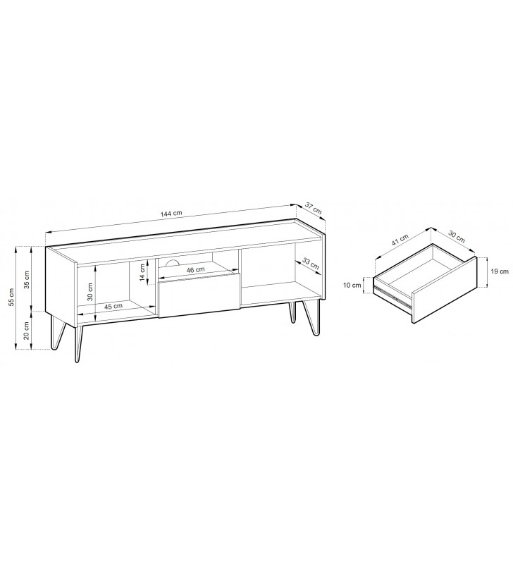 Czarny stolik RTV Harmony RTV-144