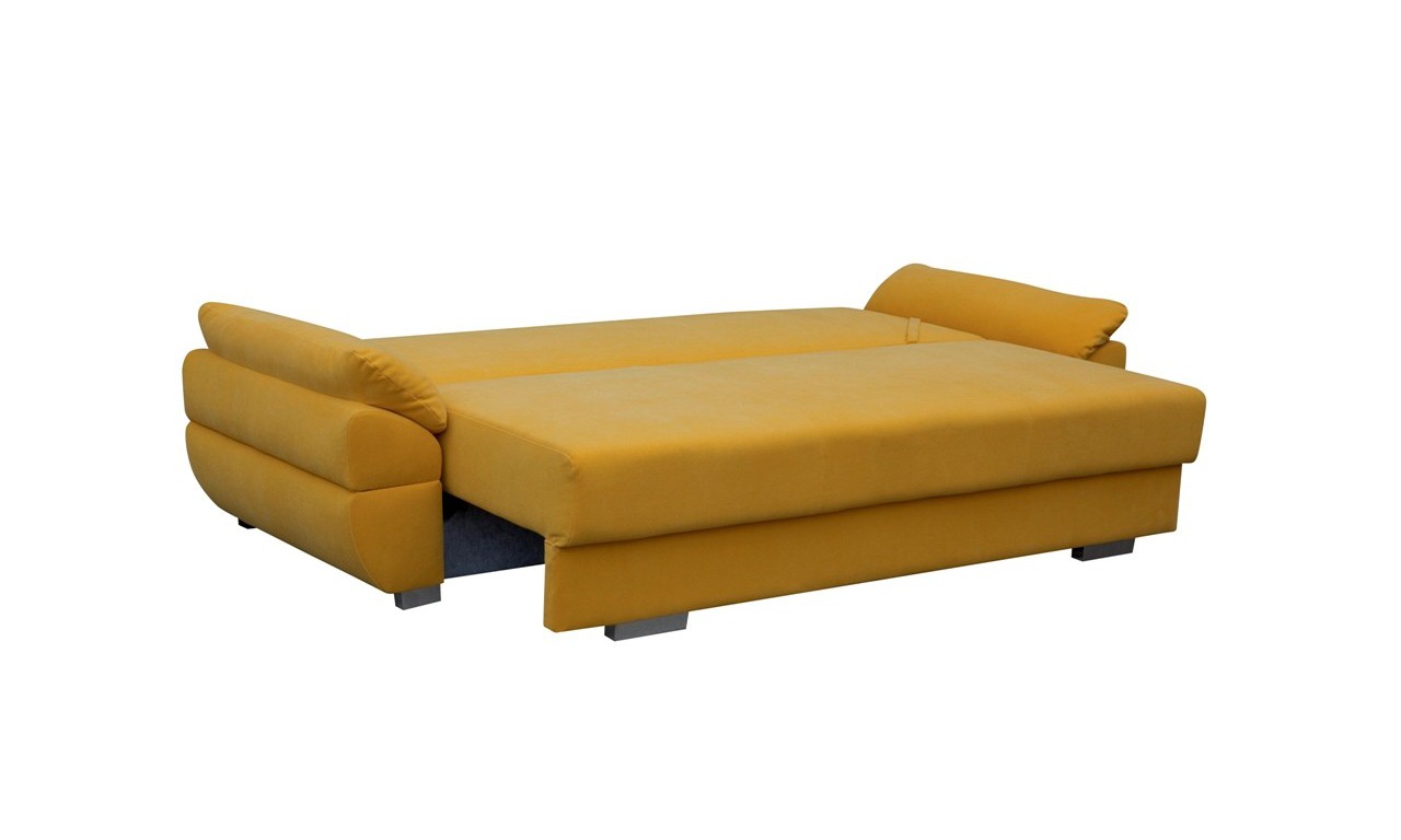 Brązowa, rozkładana sofa z pojemnikiem na pościel Benita inari27