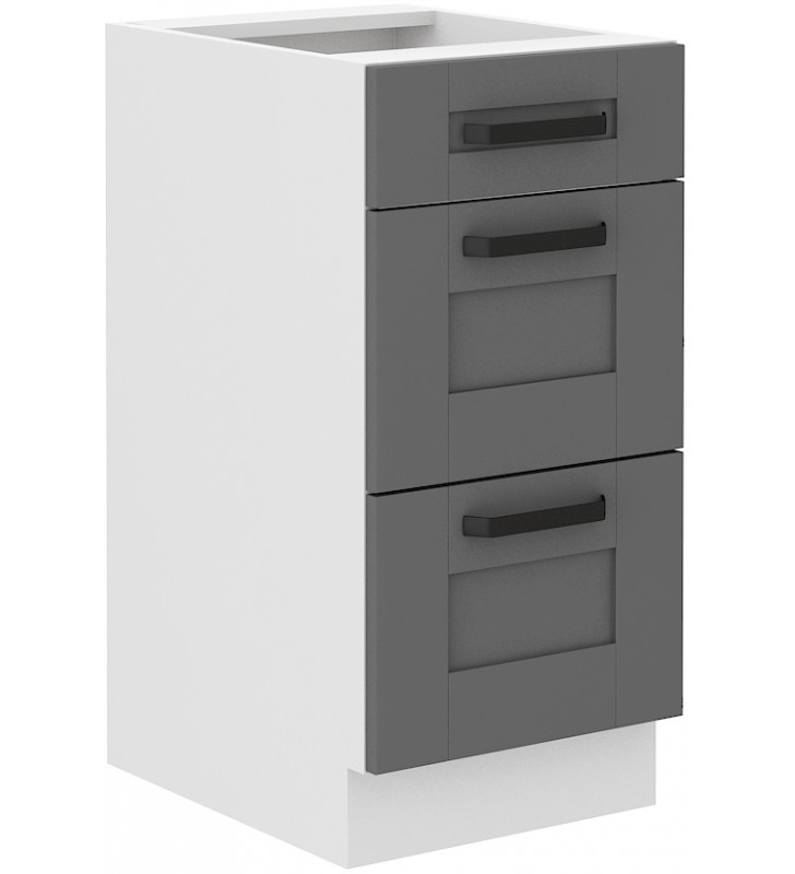 Szafka kuchenna z szufladami LUNA 40 D 3S BB dustgrey/white