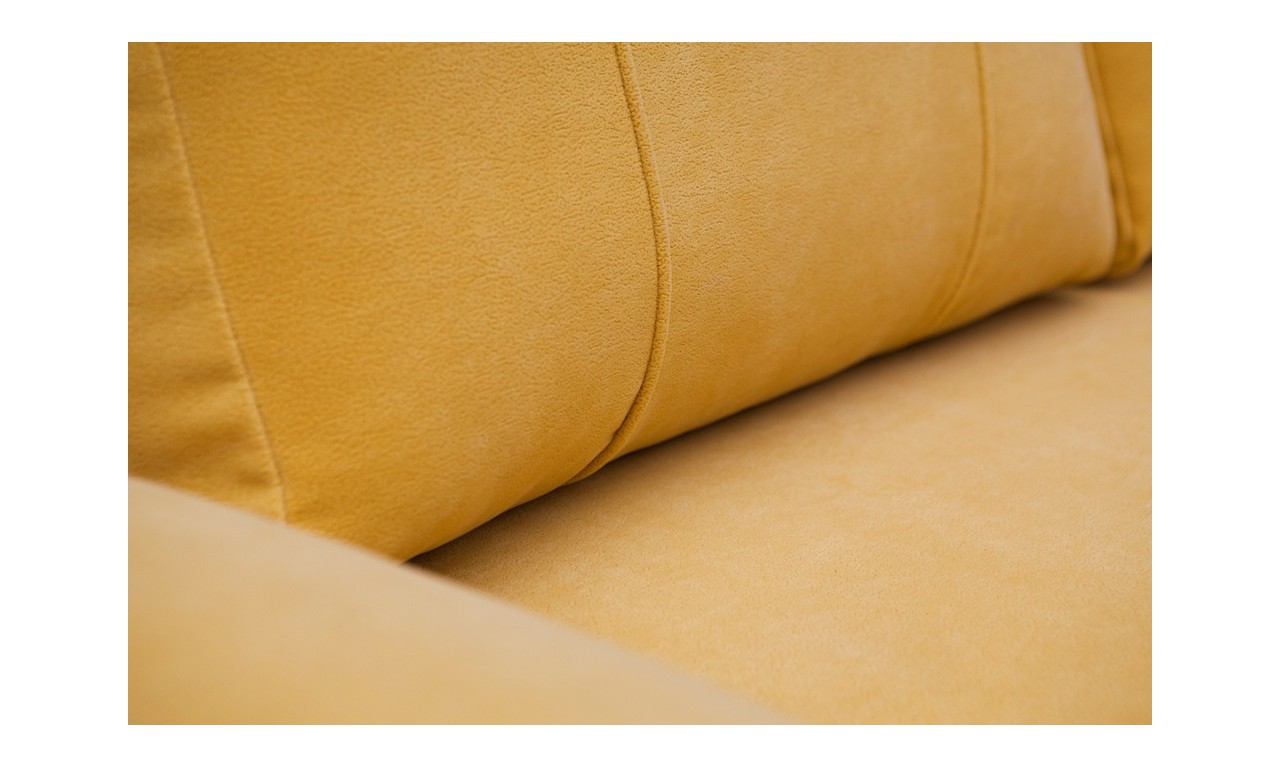 Brązowa, rozkładana sofa z pojemnikiem na pościel Benita penta09