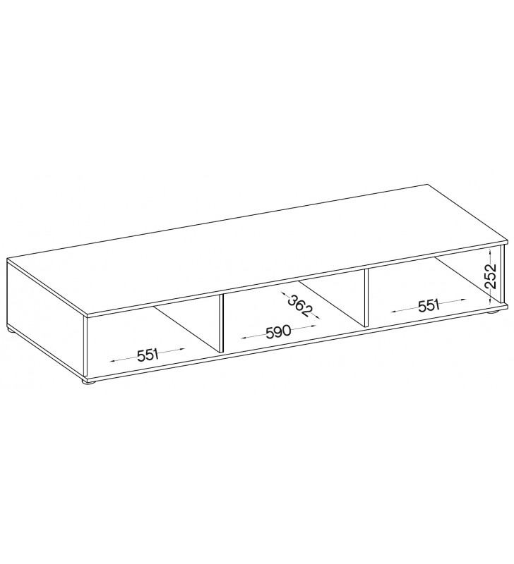 Czarno-grafitowa meblościanka z lamelami SALSA MDF BL/MAT