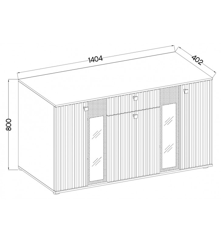 Biało-brązowa komoda z lamelami SALSA MDF WH/AR