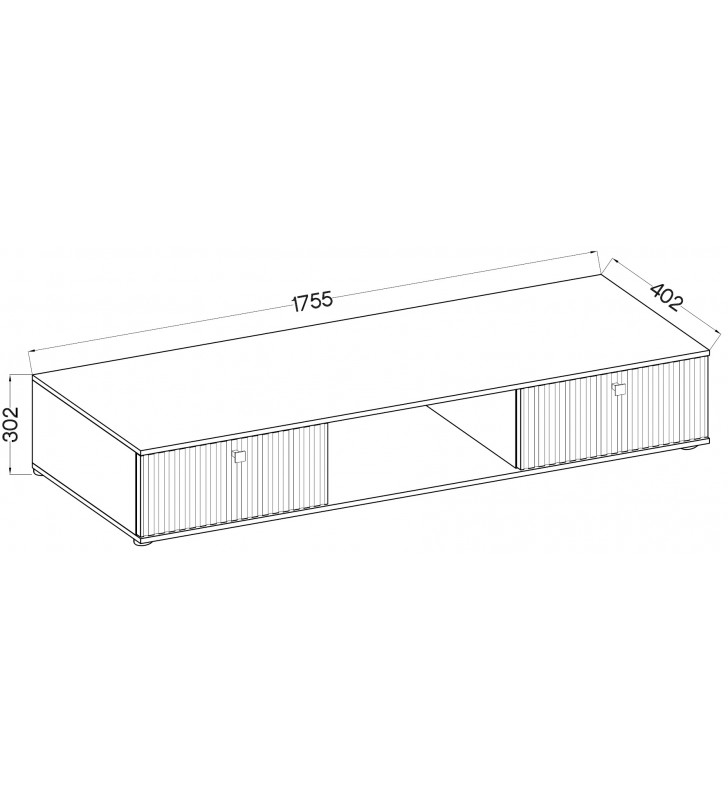 Czarno-biała meblościanka wraz z komodą SALSA MDF BL/WH