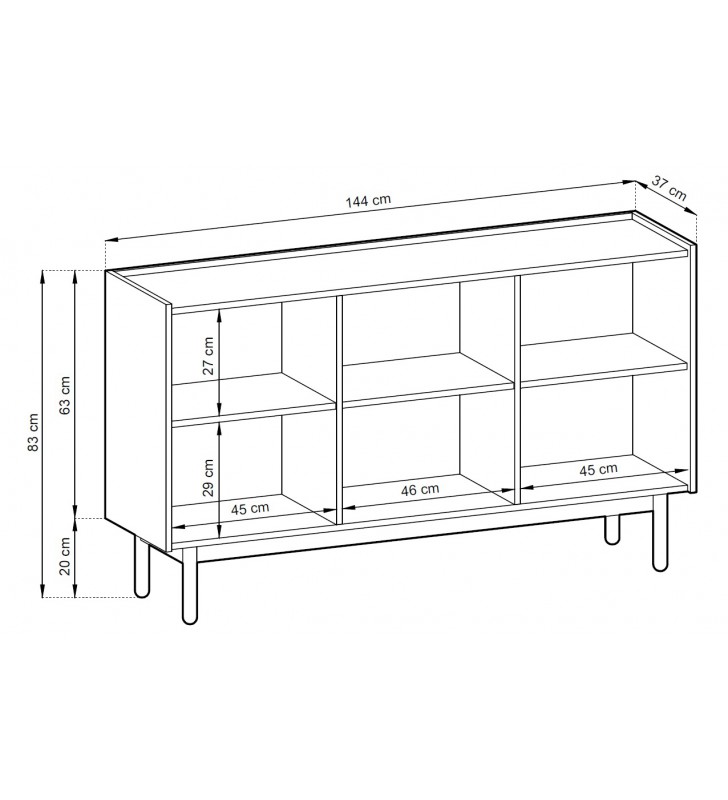 Duża komoda do salonu Boho K144/83