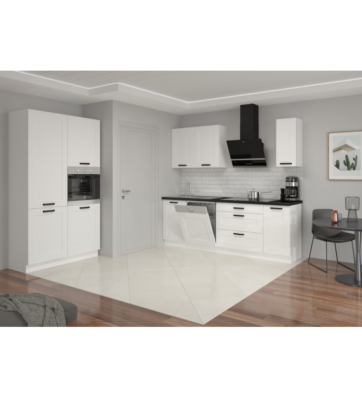 Szafka stojąca narożna LUNA 89x89 DN 1F BB white/white