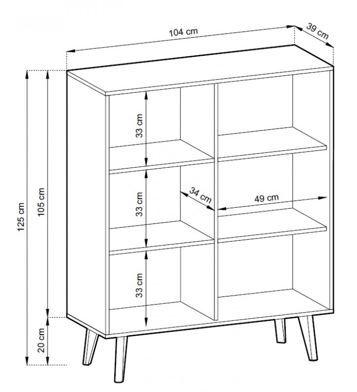 Wysoka komoda w stylu loftowym Willow KD104