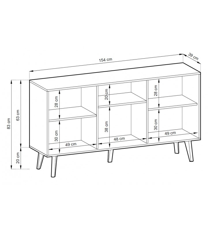 Szeroka komoda w stylu loftowym Willow K154