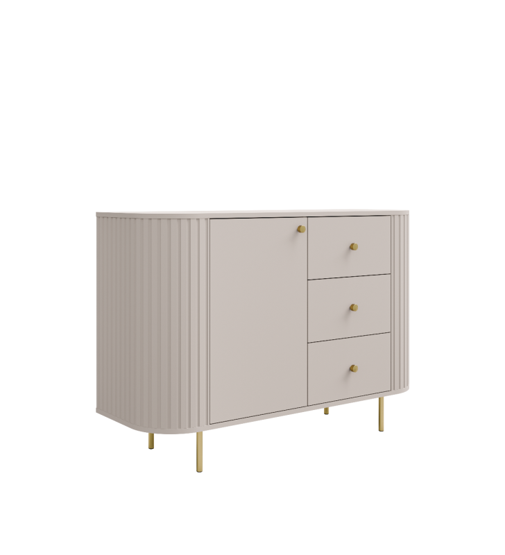 Beżowa komoda z szufladami w stylu nowoczesnym Ovalio 813