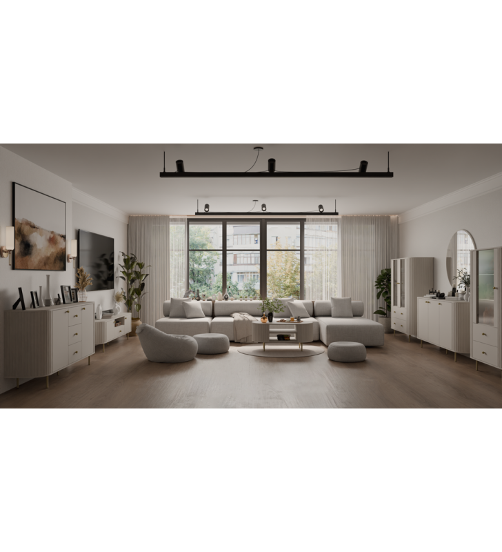 Beżowa witryna w stylu nowoczesnym Ovalio 112