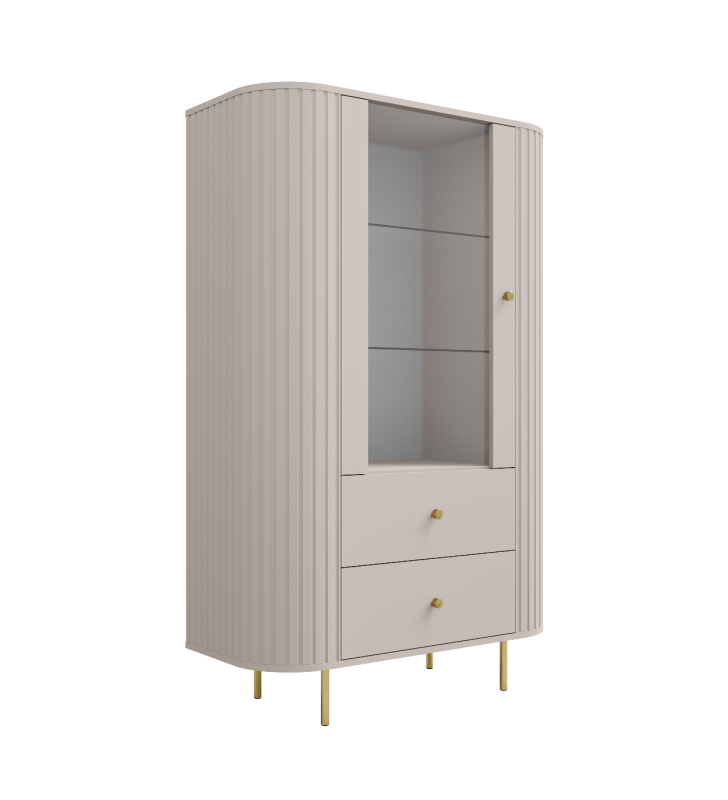 Beżowa witryna w stylu nowoczesnym Ovalio 112