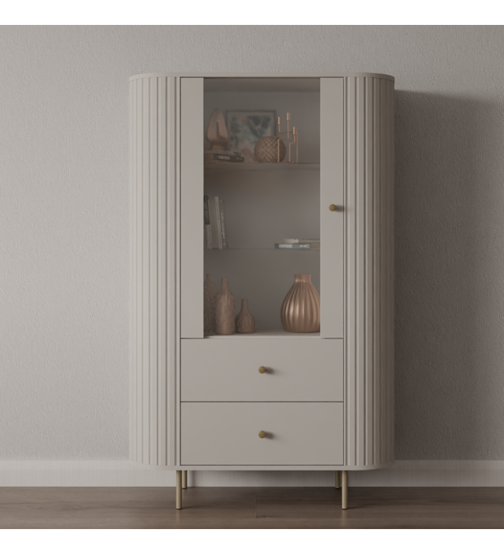 Beżowa witryna w stylu nowoczesnym Ovalio 112