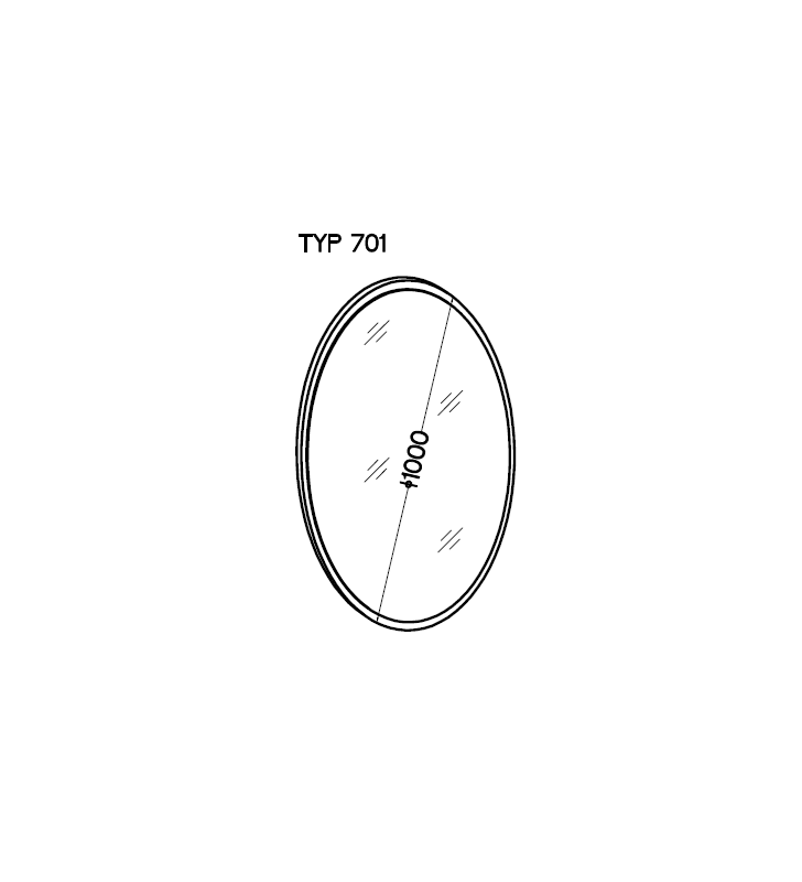 Okrągłe lustro w beżowej ramie Ovalio 701