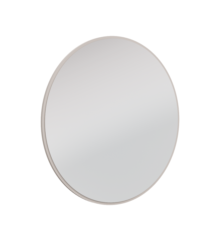 Okrągłe lustro w beżowej ramie Ovalio 701